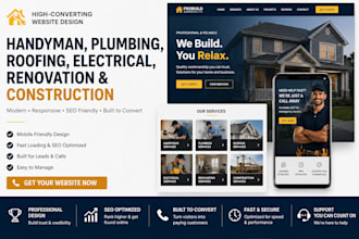 build handyman, plumbing, roofing, electrical, renovation, construction website