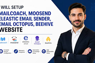 setup mailcoach moosend eleastic email sender email octopus beehive website