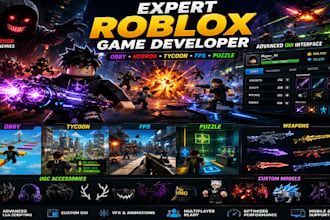 develop immersive roblox obby, horror, puzzle, tycoon, fps games
