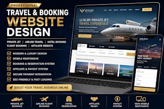 develop flight booking website, hotel booking, airline website, travel website