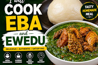 cook eba and ewedu for big occassion like naming ceremony wedding celebration