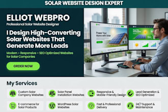 build a modern solar company website, solar energy website, and renewable energy