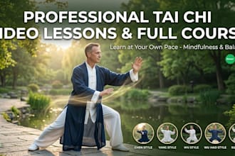 provide tai chi exercise video lessons, ebook for beginners and advanced student