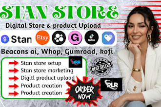 setup and design stan store for digital products, stan store marketing, payhip