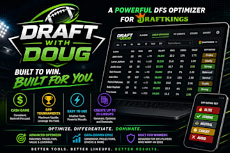 provide a powerful NFL dfs optimizer for draftkings cash games and gpps