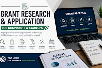 research and apply for grants for nonprofits and startups
