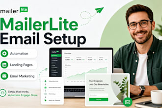 setup mailerlite email marketing, automation and landing pages