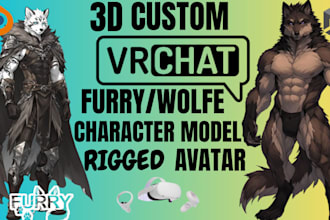 make a unique anime and realistic furry vrchat avatar