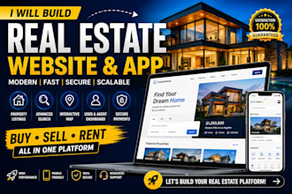 develop real estate app, property listing website, rental marketplace