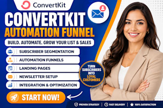 convertkit subscriber segmentation automation funnel  landing page newsletter