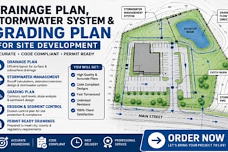 design drainage plan stormwater system and grading plan for site development