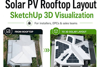 create a solar pv rooftop layout in sketchup