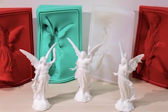 create custom 3d printable silicone design, plastic injection, casting mold, stl