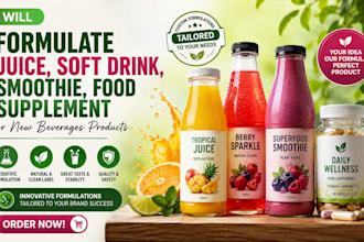 formulate juice, soft drink, smoothie, food supplement or new beverages products