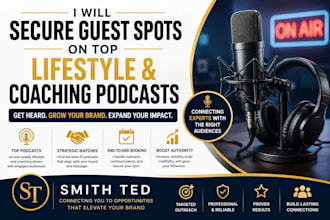 secure guest spots on top lifestyle and coaching podcasts