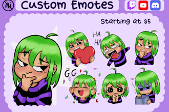 custom cute twitch emotes pack