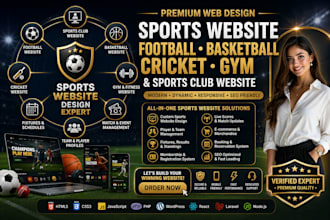 design sports website football basketball cricket gym and sports club website