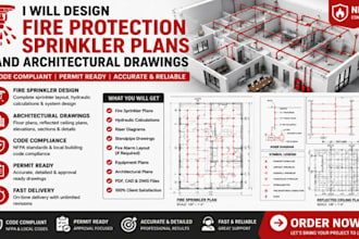 design fire protection sprinkler plans and architectural drawings