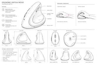 create ergonomic accessory product desgn with 3d concept, vertical mouse product