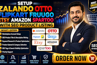 setup zalando otto flipkart fruugo etsy amazon spartoo with seo product listing