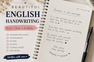 write anything in beautiful handwriting