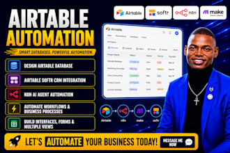 design airtable databas, airtable softr crm integration, n8n ai agent automation