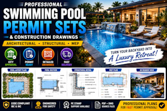do swimming pool permit sets and construction drawings
