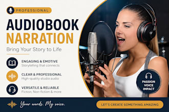 be your female audiobook narrator and edit your audiobook for audible and acx
