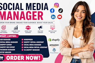 setup amazon wordpress shopify virtual assistant social media VA shopify manager