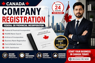 register your canada company with federal or provincial incorporation in 72hrs