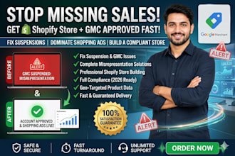 get shopify store and gmc approval fix merchant center suspension fast now