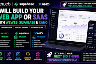 build weweb, supabase and xano web app or saas mvp