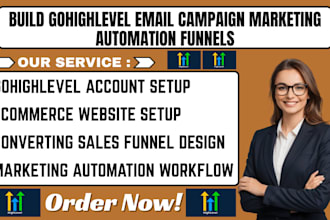 build gohighlevel email campaign marketing automation funnels ecommerce website