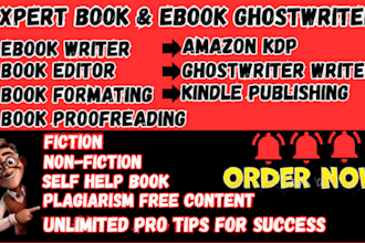 be your ghostwriting, book formating, amazon KDP, book cover and book design