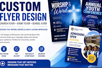 design custom flyer design for churches, schools, and events