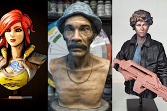 3d print and paint custom anime figure resin statue bust diorama miniature stl