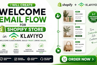 create welcome email flow for shopify store in klaviyo