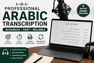 do professional arabic transcription and typing
