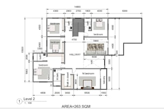 draw USA UK plan permission, 2d floor plan drafting, detailed residential layout