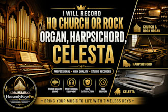 record HQ church or rock organ, harpsichord, celesta for you