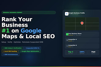 setup google my business, reinstate suspended gmb and verify for local SEO
