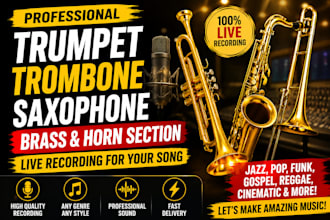 record trumpet trombone saxophone brass horn section for your song