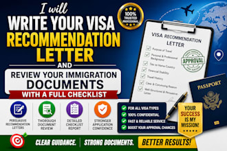 write visa recommendation letter review immigration document with full checklist