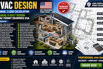 manual j load calculation manual d duct design hvac permit drawings usa