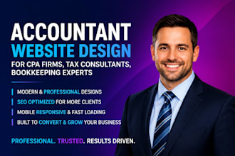 design accountant website for CPA firms, tax consultants, bookkeeping experts