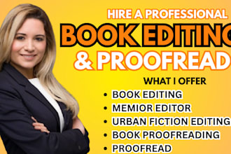 proofread edit format memoir book epic urban fiction, poetry book editing