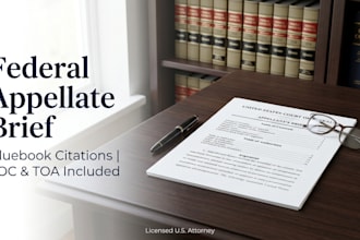 draft your federal appellate brief with bluebook citations and toc toa