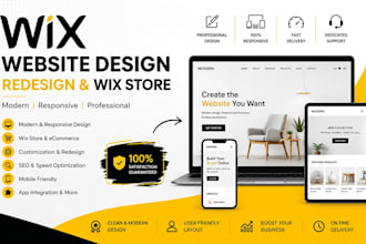 design wix website, redesign wix website or wix store
