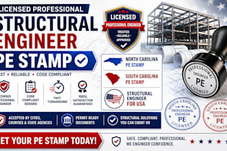pe stamp north carolina stamp, south carolina stamp, structural engineer for usa