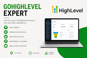 setup gohighlevel CRM  sales funnel automation and workflows